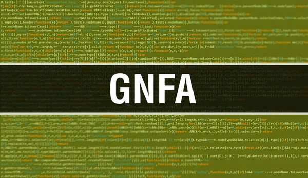Gnfa 개념의 삽화는 프로그램 개발을 코드를 Gnfa 사이트 코드는 어두운 — 스톡 사진