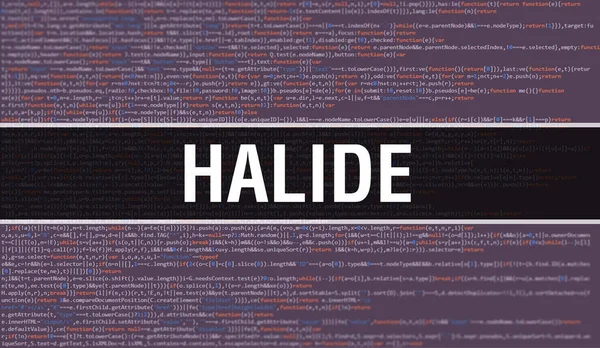 Halogenid Med Digital Java Kode Tekst Halide Computer Software Kodning - Stock-foto