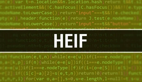 Heif Text Auf Programmiercode Geschrieben Abstrakte Technologie Hintergrund Der Software — Stockfoto