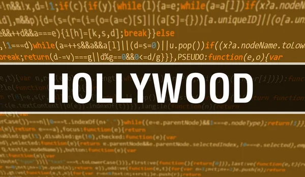 Hollywood Abstract Technology Kod Binarny Cyfrowe Dane Binarne Koncepcja Bezpiecznych — Zdjęcie stockowe