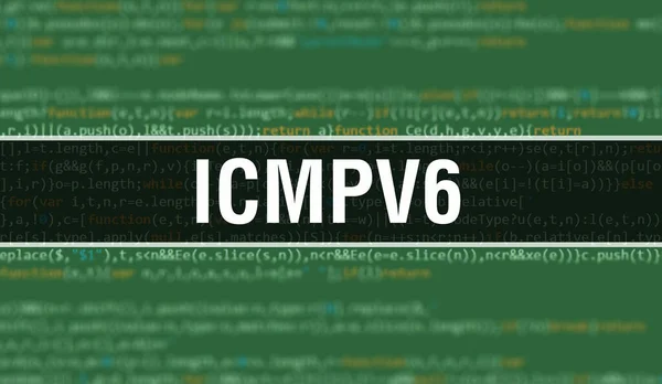 Programın Rasgele Parçaları Ile Icmpv6 Konsepti Icmpv6 Yazılım Geliştiricisi Bilgisayar — Stok fotoğraf