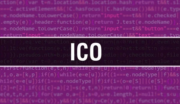 Ico Koncept Ilustrace Pomocí Kódu Pro Vývoj Programů Aplikací Ico — Stock fotografie