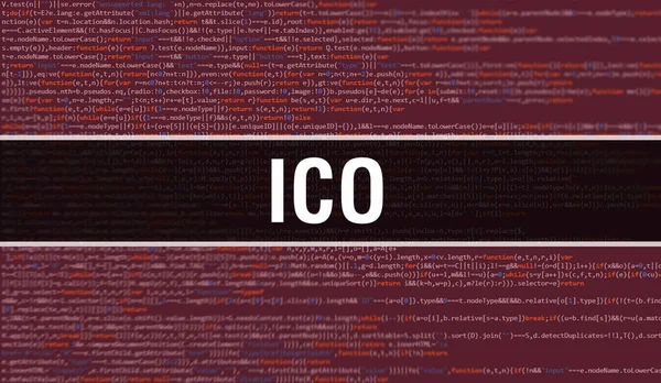 Ico Binárním Kódem Pozadí Digitální Technologie Abstraktní Pozadí Kódem Programu — Stock fotografie