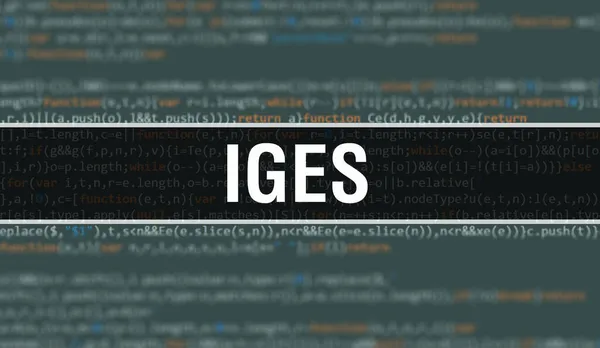 プログラムコードのランダムパーツを使ったIgesのコンセプト ソフトウェア開発者とコンピュータスクリプトのプログラミングコード抽象技術の背景を持つIges Igesの背景 Conep — ストック写真