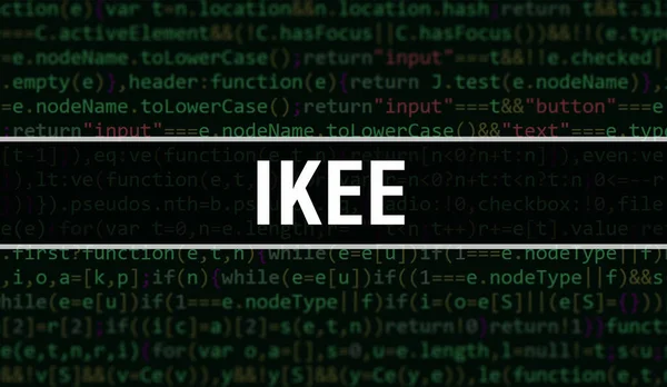 Ikee Koncept Ilustrace Pomocí Kódu Pro Vývoj Programů Aplikací Ikee — Stock fotografie
