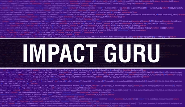 Impacto Gurú Con Texto Digital Código Java Impacto Gurú Software —  Fotos de Stock