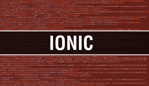 Ionisch Mit Digitalem Java Code Text Ionische Und Computer Software — Stockfoto