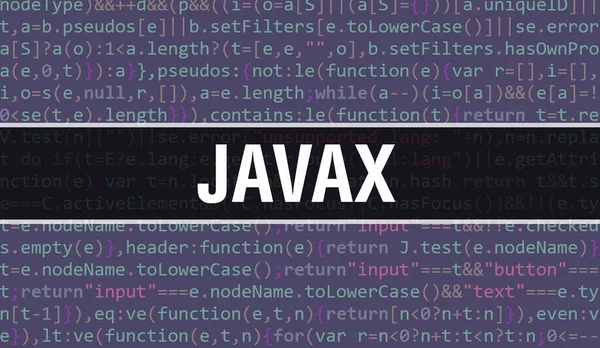 Javax Com Texto Código Java Digital Javax Conceito Vetor Codificação — Fotografia de Stock