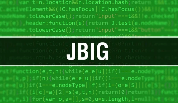 Концепция Jbig Random Parts Program Code Jbig Текст Написанный Программном — стоковое фото