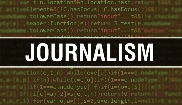 Journalismus Konzept Mit Zufälligen Teilen Des Programmcodes Journalismus Text Auf — Stockfoto