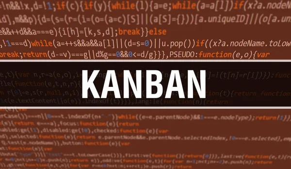 Kanban 예제는 프로그램 개발하기 코드를 Kanban Website Code Colourful Tags — 스톡 사진