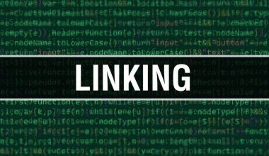 Program ve uygulama geliştirmek için kod kullanılarak konsept illüstrasyonu bağlanıyor. Web sitesi kodu koyu arkaplandaki tarayıcı görünümündeki renkli etiketlerle bağlanıyor. İkili bilgisayar koduna bağlanılıyor, geri grup