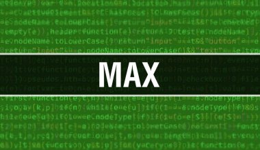 Yazılım geliştiricisi ve Bilgisayar betiğinin programlama kodları soyut teknoloji arka planı üzerine yazılmış en fazla metin. Bilgisayar ekranında maksimum kod kavramı. Azami programlama web oturumu kodlanıyor