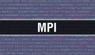 Soyut Teknoloji İkili Kod Arkaplanı olan MPI. Dijital ikili veri ve Güvenli Veri Kavramı. Yazılım / Web Geliştirici Programlama Kodu ve MPI. MPI Javascript Soyut Bilgisayar Betiği