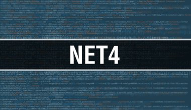 Programlama kodunun Random Parts of Program Code.Net4 metni ile Net4 kavramı yazılım geliştiricisi ve Bilgisayar betiğinin programlama kodu soyut teknoloji arka planı üzerine yazılmıştır. Net4 ile Teknoloji Kodu Backgroun