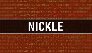 Programın Rastgele Parçaları ile Nickle konsepti. Yazılım geliştiricisi ve Bilgisayar betiğinin programlama kodları soyut teknoloji arka planına sahip bir nikle. Nickle Arkaplan gözlemi
