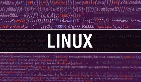 Linux Com Tecnologia Abstrata Código Binário Background Digital Dados Binários — Fotografia de Stock
