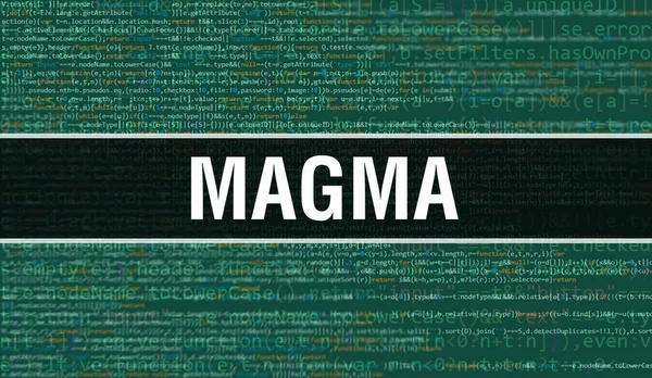 Magma Concept Met Random Parts Program Code Magma Tekst Geschreven — Stockfoto