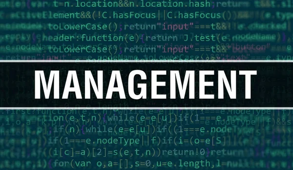 Management Text Written Programming Code Abstract Technology Background Software Developer — Stock Photo, Image