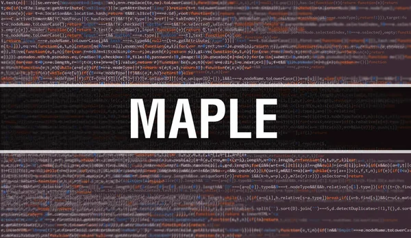 Maple Met Binary Code Digitale Technologie Achtergrond Abstracte Achtergrond Met — Stockfoto
