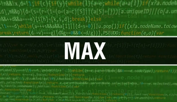 Максимальная Концепция Случайными Частями Программного Кода Макс Программным Кодом Технологическим — стоковое фото