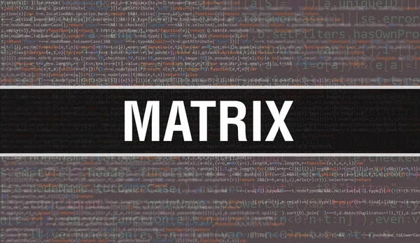 Matrix Concept Illustratie Met Behulp Van Code Voor Het Ontwikkelen — Stockfoto