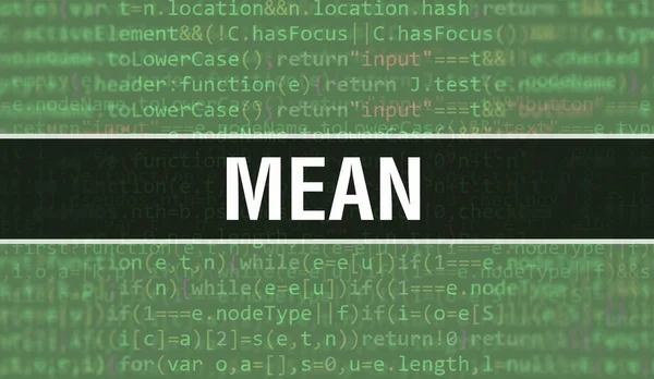 Mean Med Abstrakt Teknik Binär Kod Bakgrund Digital Binära Data — Stockfoto