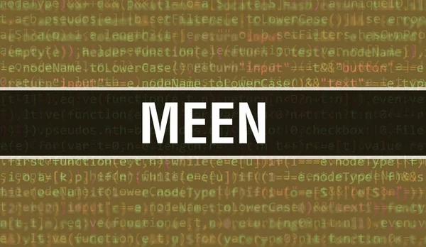 Meen Texto Escrito Código Programação Abstrato Tecnologia Fundo Desenvolvedor Software — Fotografia de Stock