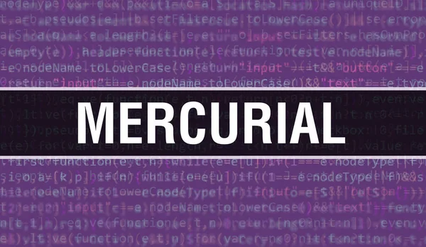 Mercurial Com Tecnologia Abstrata Código Binário Background Digital Dados Binários — Fotografia de Stock