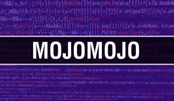 Mojomojo Mit Digitalem Java Code Text Mojomojo Und Computersoftware Kodierungsvektorkonzept — Stockfoto