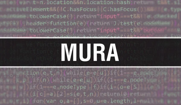 Концепция Mura Случайными Частями Программного Кода Мура Программным Кодом Технологическим — стоковое фото