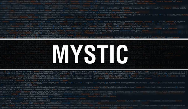 Mystisk Koncept Med Tilfældige Dele Program Code Mystic Tekst Skrevet - Stock-foto