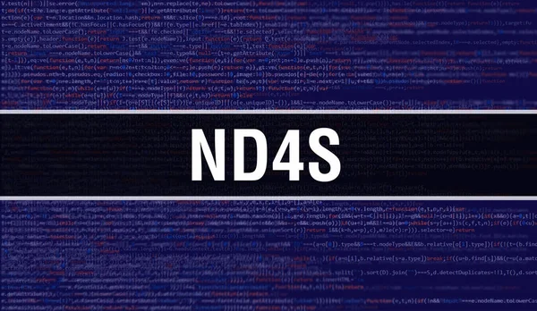 Ilustracja Koncepcji Nd4S Przy Użyciu Kodu Tworzenia Programów Aplikacji Kod — Zdjęcie stockowe