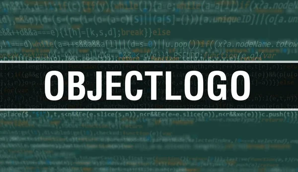 Objectlogo Κείμενο Γραμμένο Στον Κώδικα Προγραμματισμού Αφηρημένο Υπόβαθρο Τεχνολογίας Του — Φωτογραφία Αρχείου