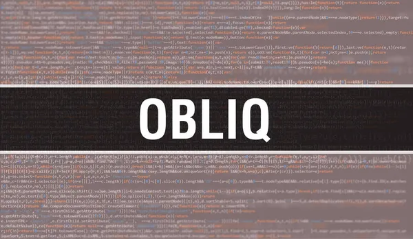 Obliq Com Tecnologia Abstrata Código Binário Background Digital Dados Binários — Fotografia de Stock