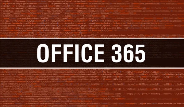 Koncepcja Pakietu Office 365 Losowymi Częściami Kodu Programu Office 365 — Zdjęcie stockowe