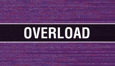 Dijital Java kod metniyle aşırı yükleme. Aşırı yükleme ve Bilgisayar yazılım kodlama vektör kavramı. Java kodlama betiği programlanıyor, ekranda aşırı yüklenmiş dijital program kodu