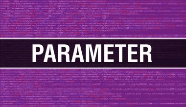 Programın Rastgele Parçaları Parametre Konsepti. Yazılım geliştiricisi ve Bilgisayar betiğinin programlama kodları soyut teknoloji arkaplanına sahip parametre. Parametre Arkaplan consepsi
