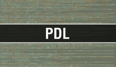 Soyut Teknoloji İkili Kod Arkaplanı olan PDL. Dijital ikili veri ve Güvenli Veri Kavramı. Yazılım / Web Geliştirici Programlama Kodu ve PDL. PDL Javascript Soyut Bilgisayar Betiği