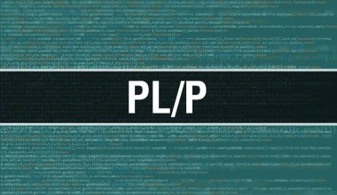 Soyut Teknoloji İkili Kod Arkaplanı ile PL / P. Dijital ikili veri ve Güvenli Veri Konsepti. Yazılım / Web Geliştirici Programlama Kodu ve PL / P PL / P Javascript Soyut Bilgisayar Betiği