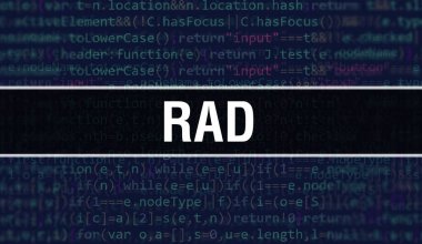 Programlama kodunun Random Parts of Program Kod.RAD metni ile RAD kavramı yazılım geliştiricisi ve Bilgisayar betiğinin programlama kodu soyut teknoloji arka planı üzerine yazılmıştır. Teknoloji kodu Backgroun olan RAD