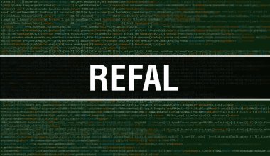 Programın Rasgele Parçaları ile REFAL konsepti. Yazılım geliştiricisi ve Bilgisayar betiğinin programlama kodları soyut teknoloji arka planına sahip REFAL. REFAL Arka plan consepsi