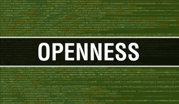 Offenheitskonzept Mit Zufälligen Teilen Des Programmcodes Offenheit Mit Programmiercode Abstrakte — Stockfoto