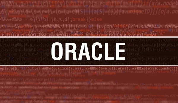 Oracle Szöveget Írt Programozási Kód Elvont Technológiai Háttér Szoftverfejlesztő Computer — Stock Fotó
