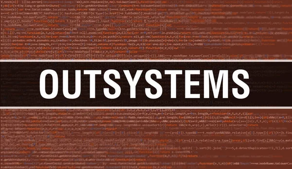 Концепция Outsystems Случайными Частями Программного Кода Outsystems Программным Кодом Технологическим — стоковое фото
