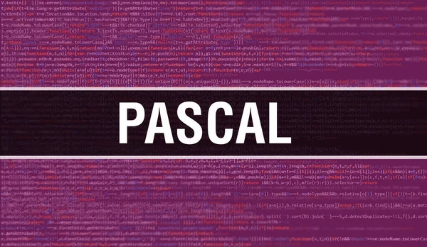 Pascalův Koncept Náhodnými Částmi Programového Kódu Pascal Programovacím Kódem Abstraktní — Stock fotografie