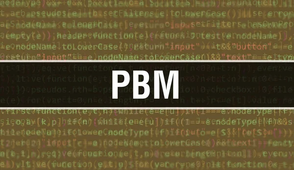 バイナリコードデジタル技術の背景を持つPbm プログラムコードとPbmの抽象的な背景 プログラミングとコーディング技術の背景 Pbm Program Listin — ストック写真