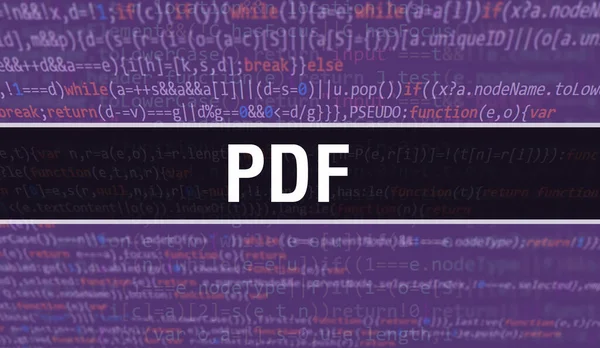 Ilustración Del Concepto Pdf Utilizando Código Para Desarrollar Programas Aplicaciones —  Fotos de Stock