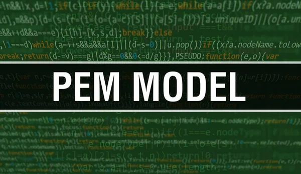 Pem 프로그램 개발을 코드를 Pem 사이트 코드는 어두운 배경에 브라우저 — 스톡 사진