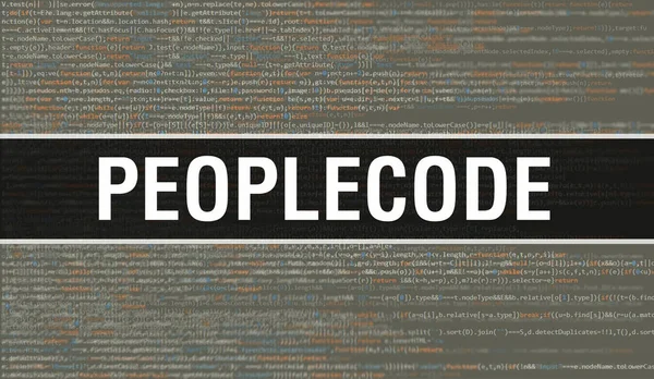 Peoplecode Konzept Mit Zufälligen Teilen Des Programmcodes Peoplecode Mit Programmiercode — Stockfoto